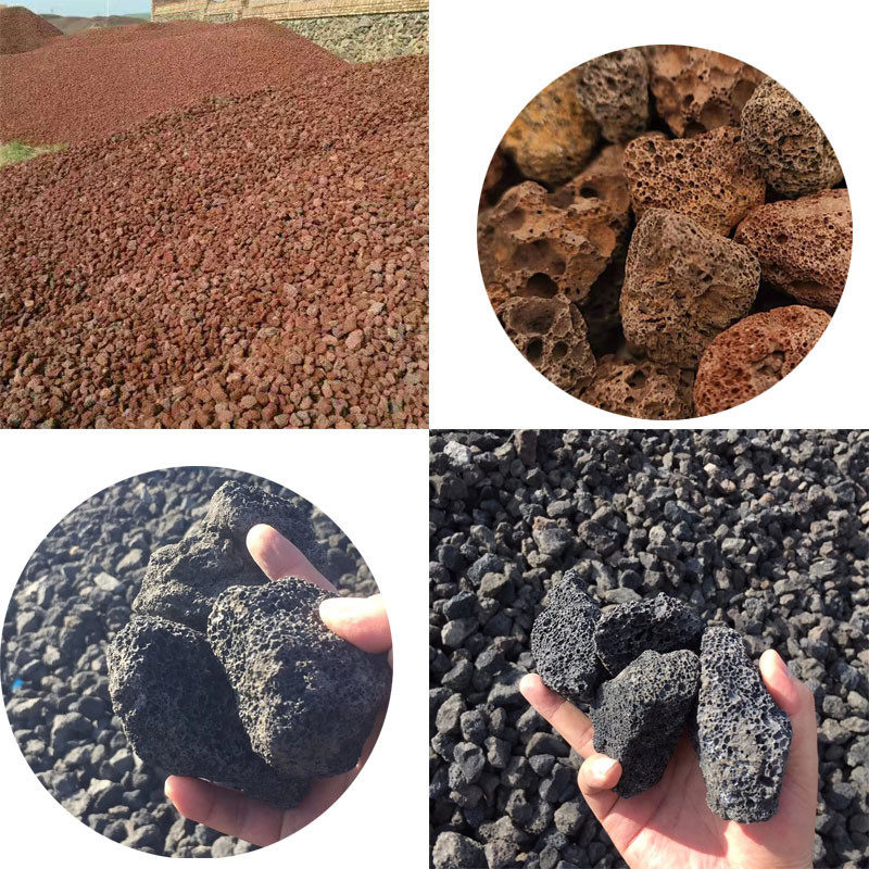 红色火山岩1-3cm颗粒污水净化过滤黑色火山岩滤料鱼箱除臭料滤