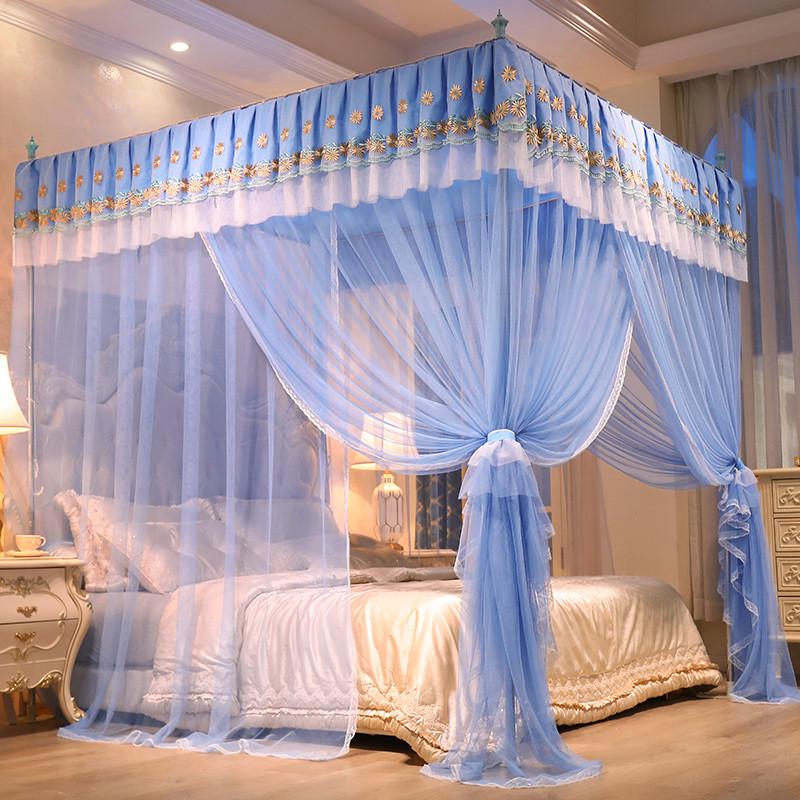 td61新款落地宫廷蚊帐1.5m2米刺绣家用支纹账公主风加厚卧室