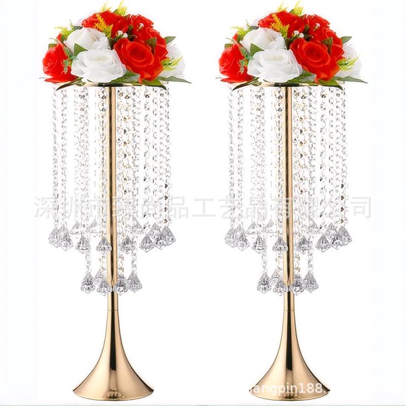 婚庆道具铁艺花架水晶珠帘婚礼装饰现场桌面布置路引场地花器摆件