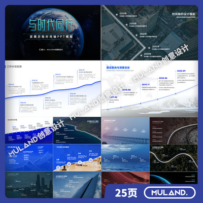 W43公司企业历史发展历程大事记流程进程规划时间轴进度PPT模板