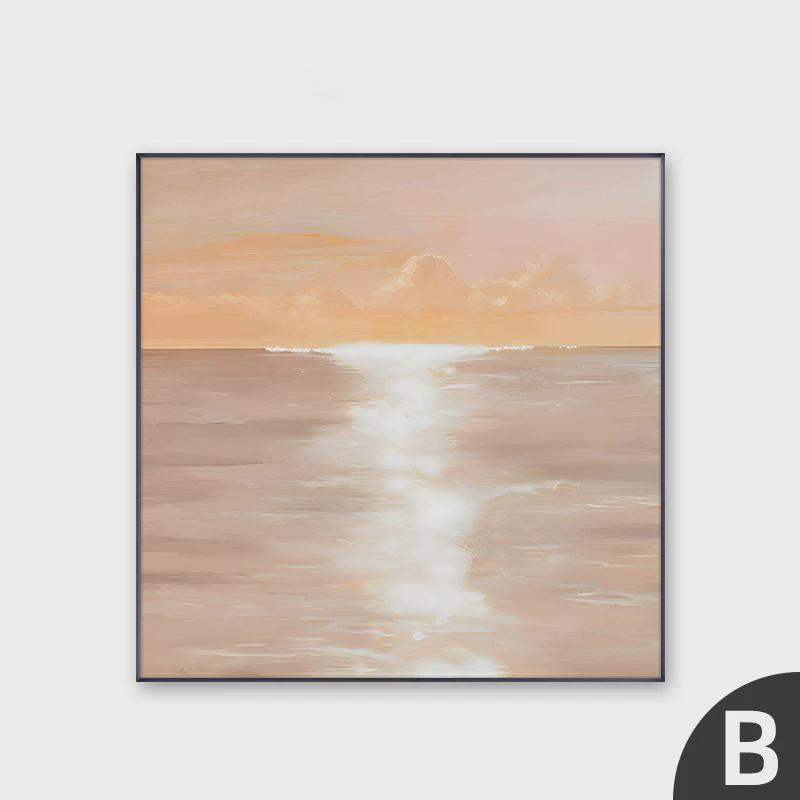 奶油风温馨餐厅壁画系客厅装饰画北欧治愈风景玄关走廊正方形挂画图片