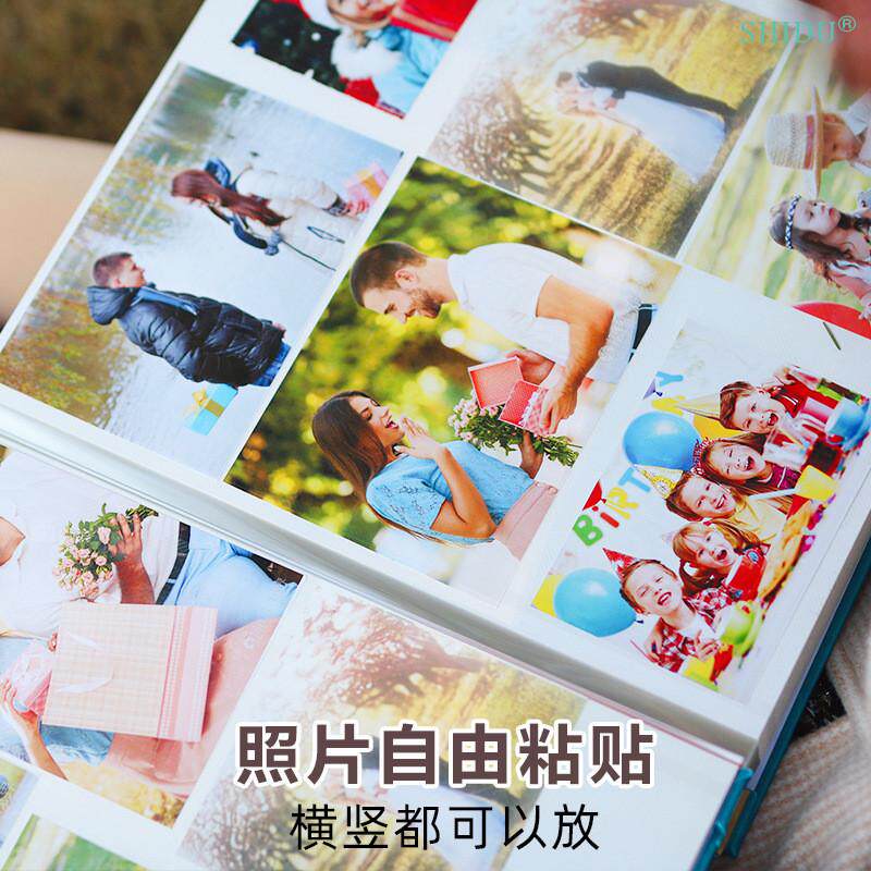 9qxc布艺开窗式diy手工相册本自粘贴式成长纪念册情侣覆膜恋爱纪