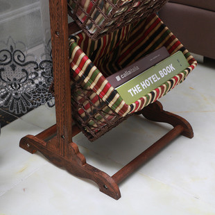 a6l款 实木置物架收纳架卧室客厅通用储物架多层书报吊篮