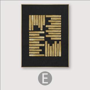 源头工厂大芬油画村挂画鎏金轻奢手绘油画肌理画客厅挂画高级感