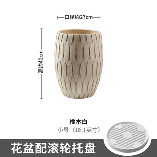 鼓圆形仿水泥氧化镁泥琴叶榕特超大号阳台客厅花园绿植虎皮兰花盆