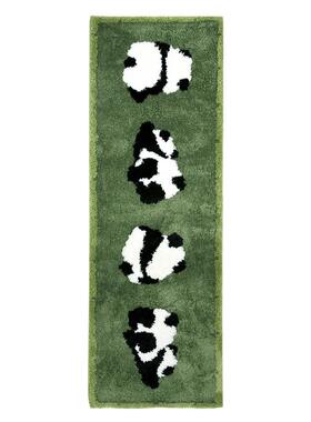 PK7J田园风现代简约绿色毛绒地毯撸猫感卧室床边地垫苔藓