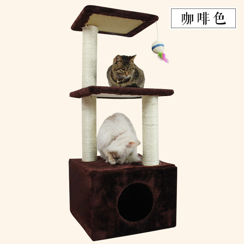 宠物用品猫窝猫跳台小型猫树可爱清新猫抓柱全麻磨爪支柱多色选择