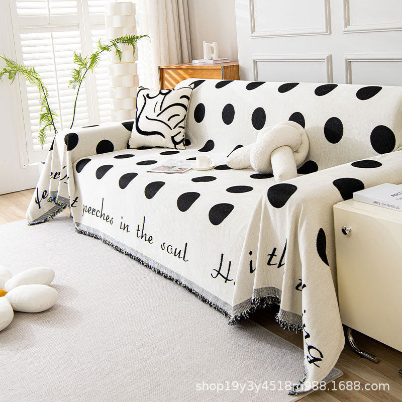 波点黑白经典沙发盖布四季通用防滑雪尼尔防猫抓毯子沙发套罩盖巾,农机/农具/农膜,播种栽苗器/地膜机,淘宝优惠券,粉丝福利购,淘宝优惠卷