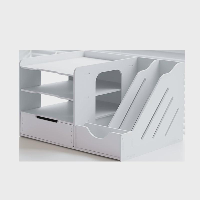 办公室办公桌书架文件夹收纳盒书立多层文件置物架桌面收纳整理盒