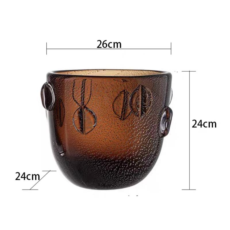 现代轻奢美式大号琉璃高级插花花器客厅样板房酒店玄关水培装饰品