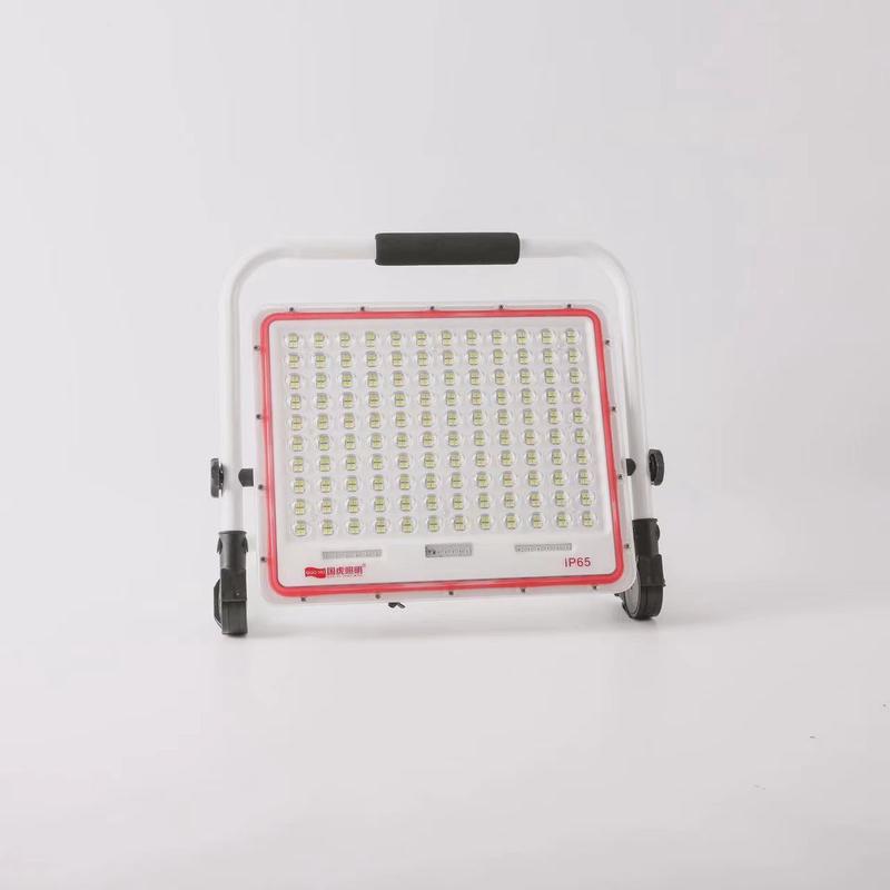 现货国虎充电式led投光灯200w/400w户外大功率车间仓库工地照明