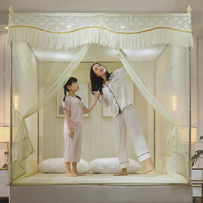qt蚊帐1.2米2米床防摔三开门款拉链1.5米蒙古包1.8m床家用双人纹