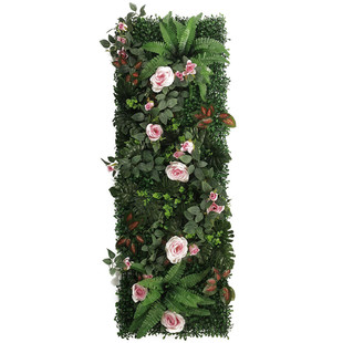 人造草坪绿植仿真草坪植物墙假草坪玫瑰花藤植物墙面板草坪40*120