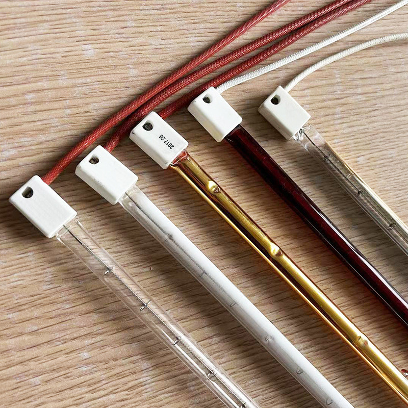 红外线灯管卤素钨丝石英发热管IR红外线半镀白钨丝卤素加热管