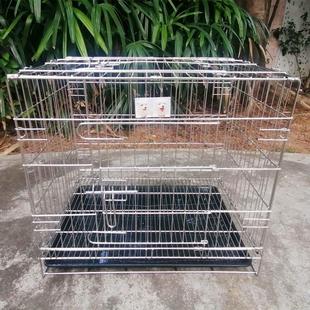 宠物笼泰迪狗鸽子笼中小犬耐用品 猫笼子不锈钢不纯笼生锈折叠式
