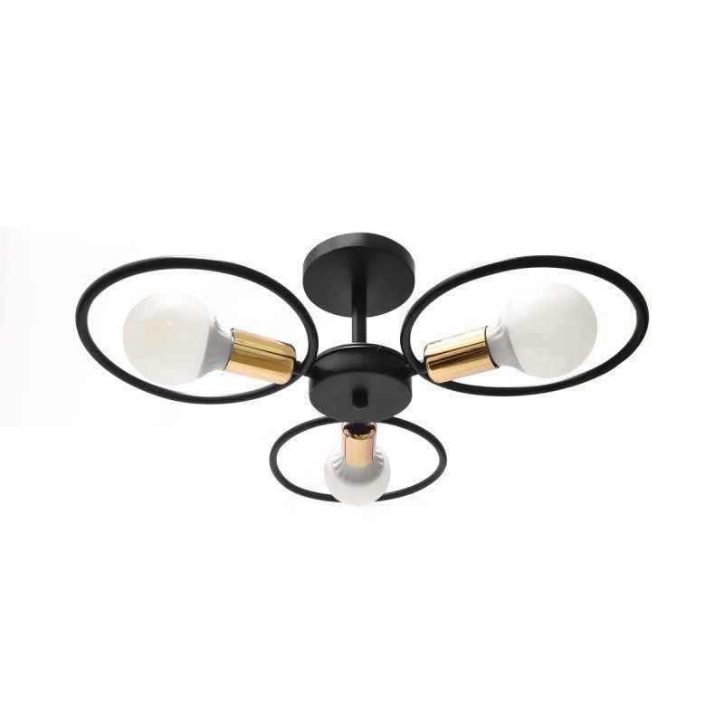 美式三头铁艺卧室吸顶灯客厅餐厅阳台服装店黑色创意简约灯饰,家装灯饰光源,客厅吸顶灯,淘宝优惠券,粉丝福利购,淘宝优惠卷