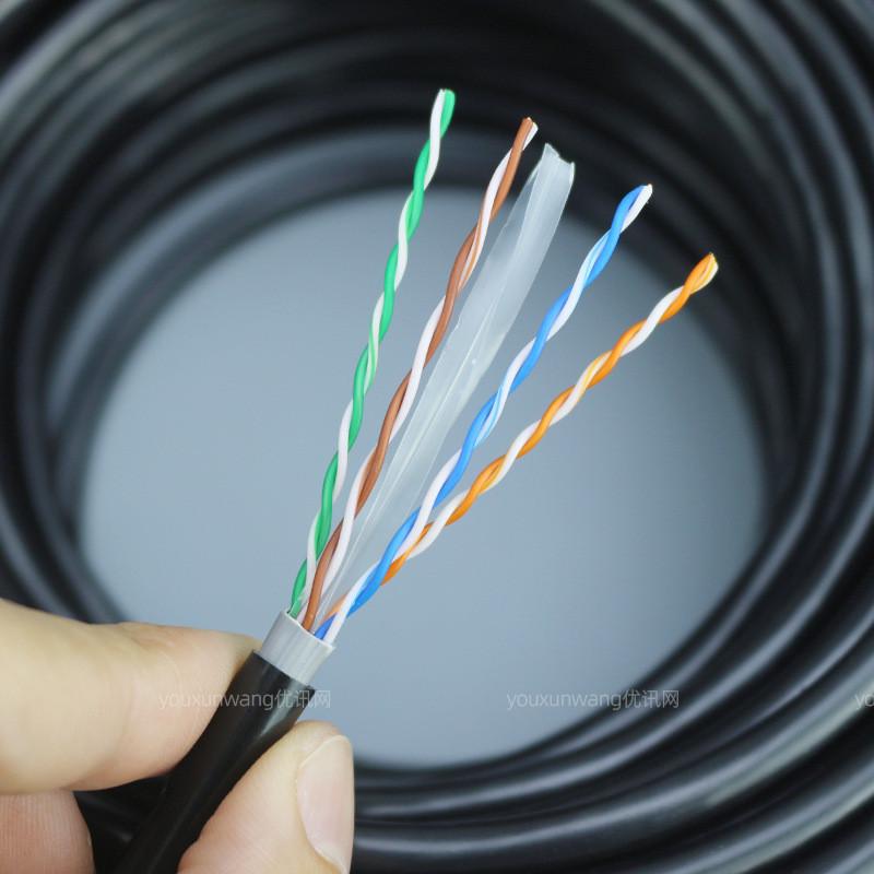 防水千兆超六类室外网线8芯cca电脑网络监控cat6非屏蔽双绞线户外