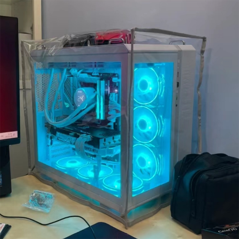 台式电脑主机透明PVC防尘罩游戏机箱遮灰尘盖子