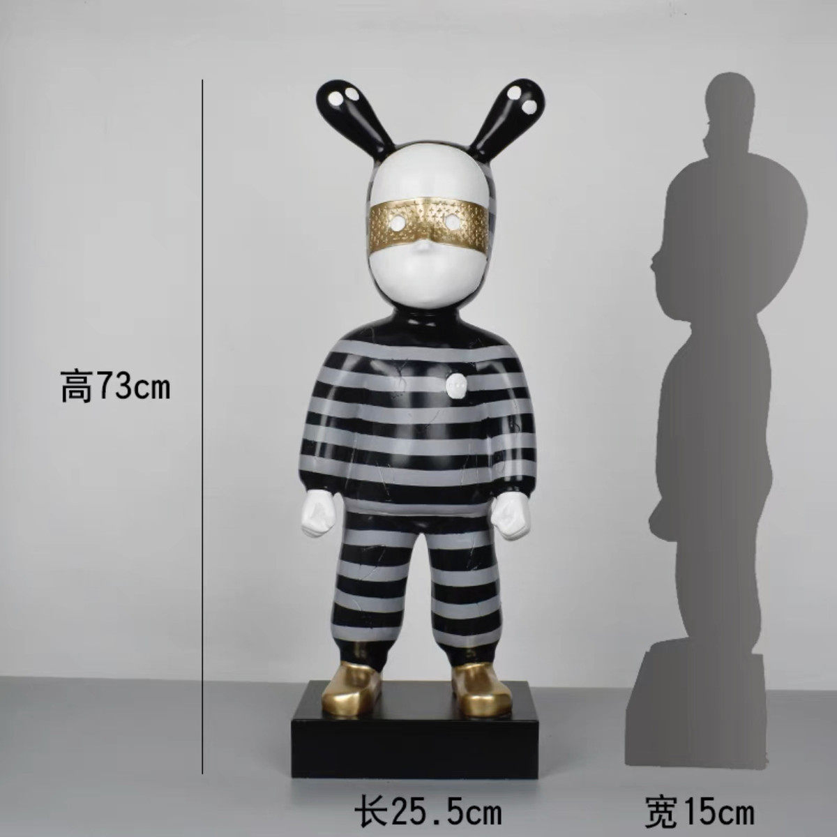 现代轻奢卡通人物雕塑装饰客厅玄关酒店大堂样板房装置艺术品摆件