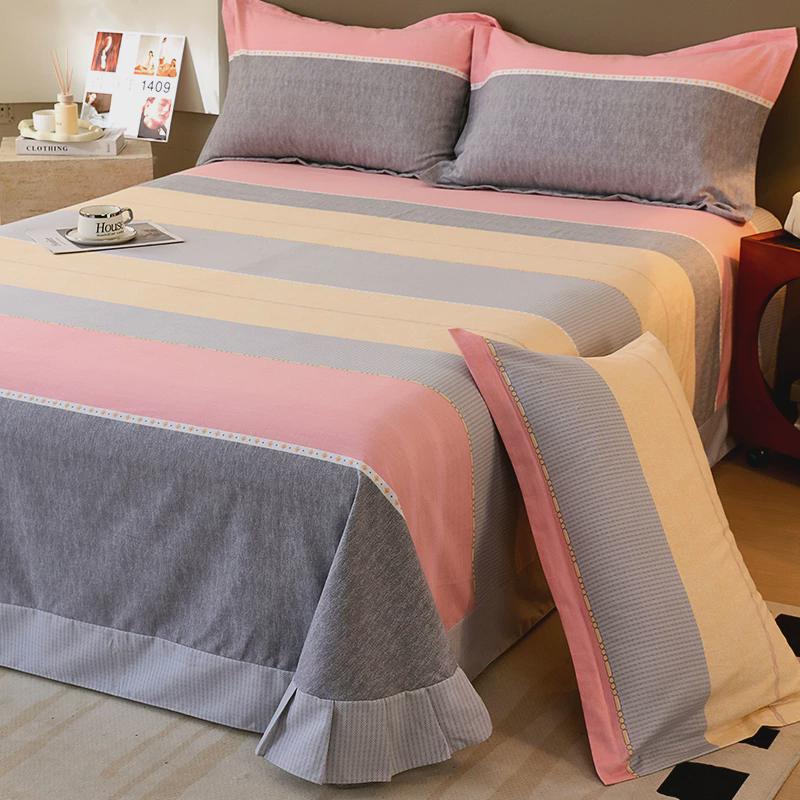2024新款加厚磨毛床单单件100秋冬季全棉宿舍单双人被单三件套男3