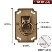 新中式 别墅大门庭院铜对开门方形黄铜加厚把手双开门黄铜大门拉手