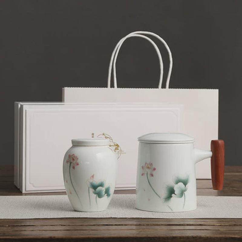 高档商务公关会议节庆礼品陶瓷茶水分离泡茶杯办公室过滤水杯logo,餐饮具,茶杯,淘宝优惠券,粉丝福利购,淘宝优惠卷