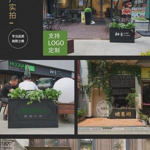 铁艺户外花箱庭院广场花槽长方形花池商业街售楼部种植箱花坛组合