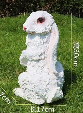 户外花园庭院草坪幼儿园树脂动物雕塑仿真景观装饰模型小白兔摆件