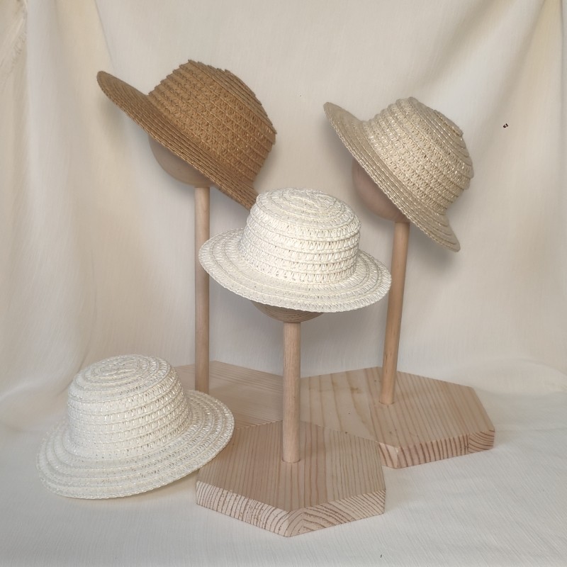 蜉蝣小居bjd娃用圆边草帽DD3分叔8分4分6分小布棉花娃娃帽子圆帽