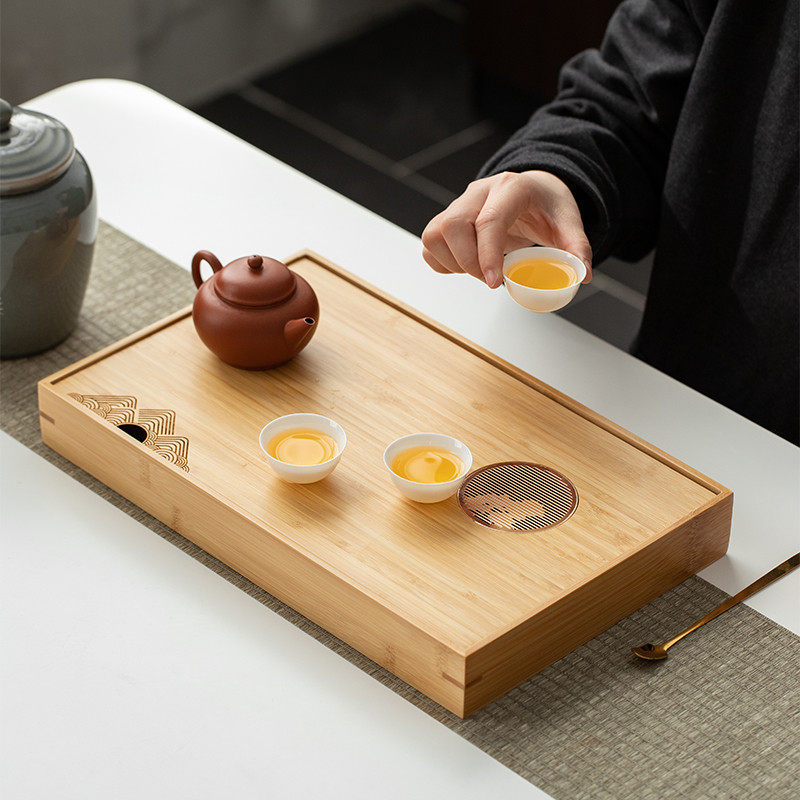 竹制茶盘家用蓄水式茶海小茶船户外茶台小型干泡盘储水式托盘简易,餐饮具,茶盘,淘宝优惠券,粉丝福利购,淘宝优惠卷