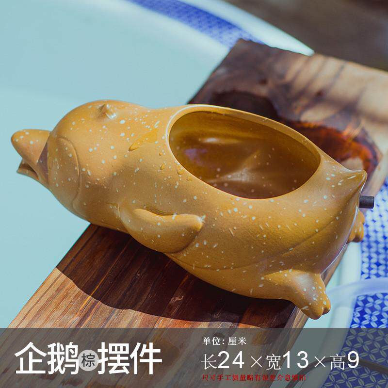 简约陶瓷开口花瓶流水摆件鱼缸装饰出水口循环小瀑布绿植沼泽过滤
