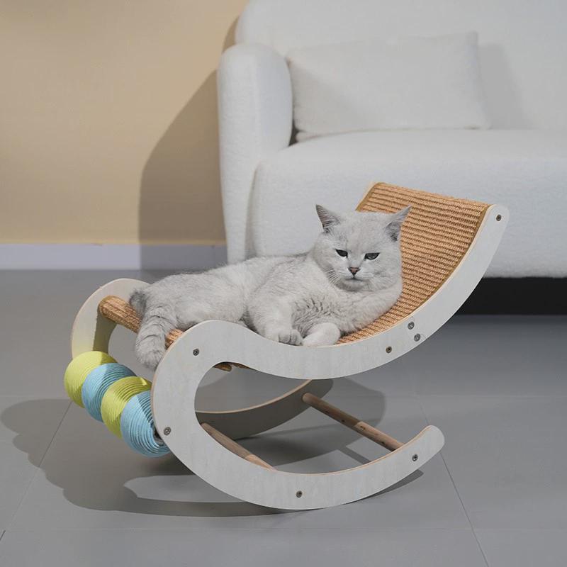 y2r猫咪摇椅夏季猫窝猫抓板剑麻舒适猫床一体宠物吊床耐抓耐磨不