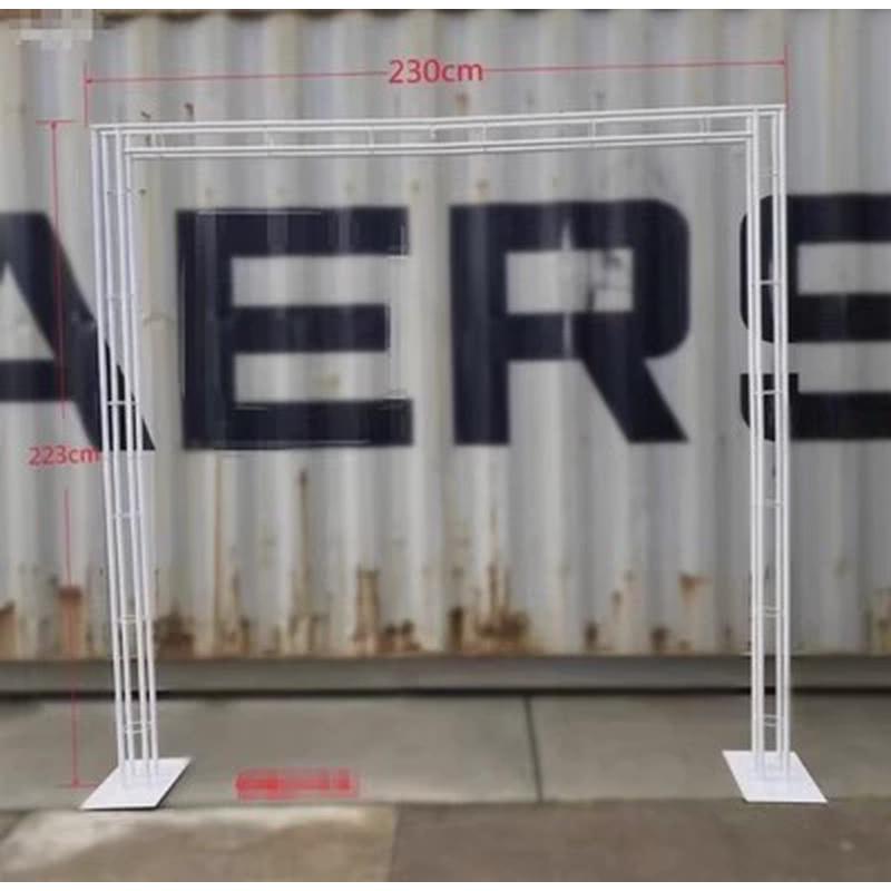 新款婚庆铁艺婚礼道具金色拱门花架镀金背景架户外婚礼装饰方形架