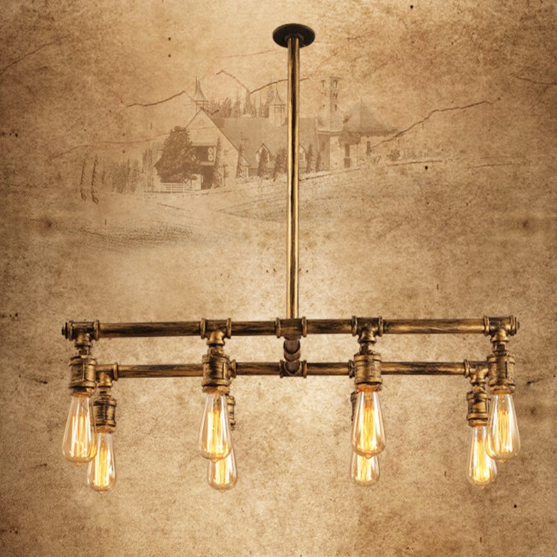 复古工业风餐厅咖啡厅loft水管吊灯酒吧服装店铁艺装饰美式怀旧灯