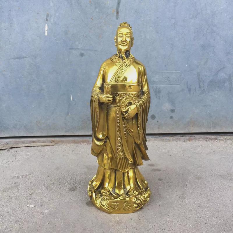 纯铜范蠡财神摆件商圣文财神范蠡财神爷开业办公室供奉铜像神像