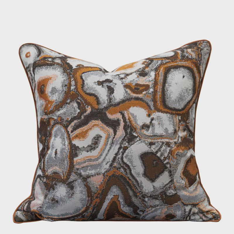 2020新品橘靠枕抱枕现代简约轻奢客厅沙发抱枕套棕色样板房靠包