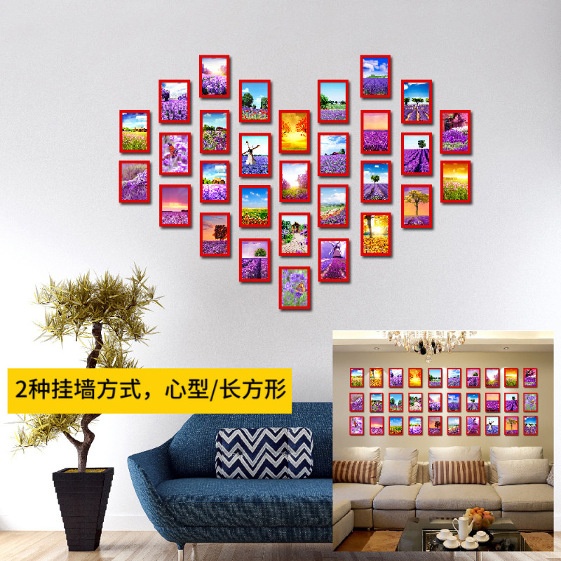 30框组合照片墙客厅装饰相片墙走廊相框企业标语挂画影楼打印743图片