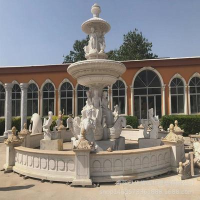 大型欧式喷泉石雕户外庭院别墅水钵石头室内景观流水摆件