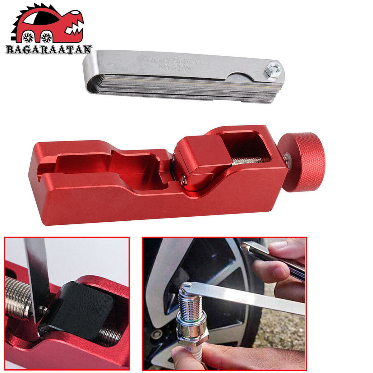 通用火花塞间隙测量工具汽配改装安装适用10/12/14/16mm调整塞尺