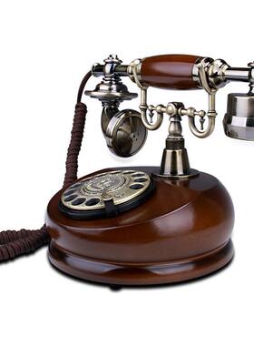 欧式实木老式仿古转盘式复古酒店宾馆无线有线家用插卡座机电话机