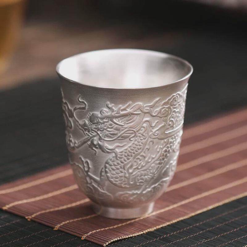 包银主人杯手工浮雕茶具银杯家用礼品茶杯大号品茗对杯养生鎏茶盏,餐饮具,玻璃杯,淘宝优惠券,粉丝福利购,淘宝优惠卷