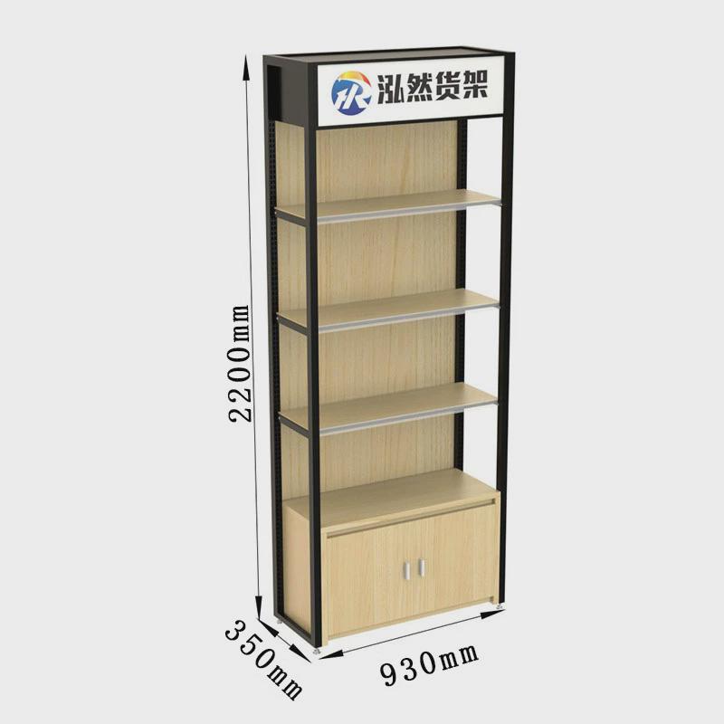 商单双面钢木货柜陈列架超市货架展示架便利店实用多层超中岛展柜