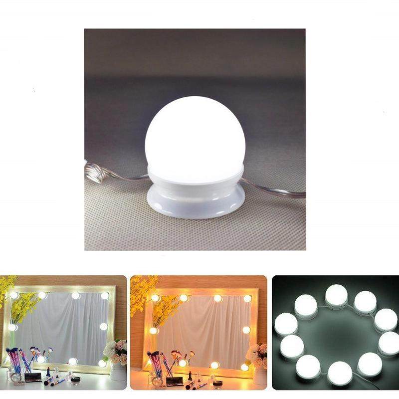 led影楼梳妆台化妆灯泡灯座连线镜前灯卫生间化妆镜灯粘贴免打孔,家装灯饰光源,壁灯,淘宝优惠券,粉丝福利购,淘宝优惠卷