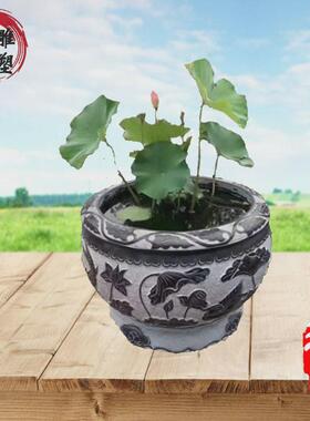 石雕青石鱼缸花缸别墅庭院园林仿古雕刻厂家制做曲阳雕刻