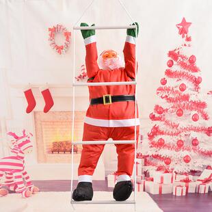 挂件90cm圣诞装饰品爬梯/爬绳布艺圣诞老人新款节日场景装饰