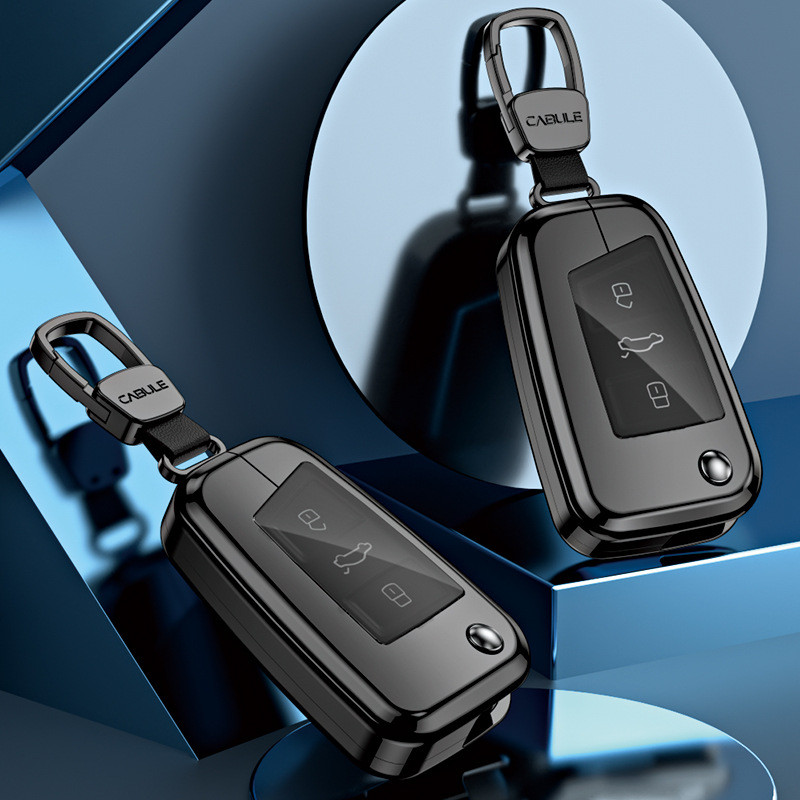 适用于大众汽车钥匙包途昂途观L迈腾速腾高尔夫铝合金全包钥匙壳