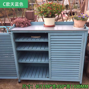 zb6m批发户外收纳柜子门口实木田园鞋柜防水庭院工具箱花园杂物柜