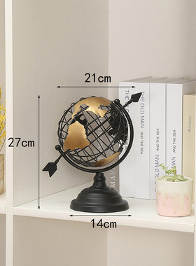 现代简约风金属材质地球仪摆件地球仪镂空创意家居办公室饰品摆件