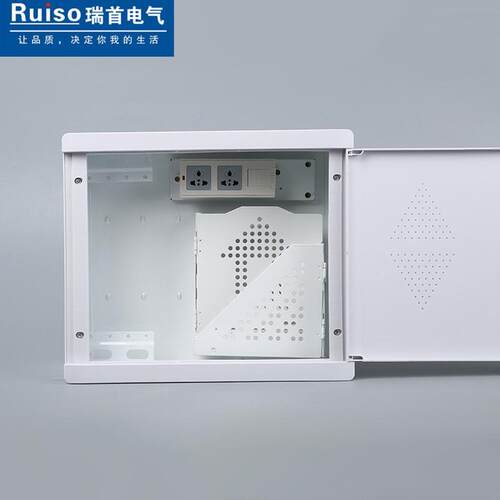 塑料面板光纤入户信息箱400*300多媒体箱弱电箱家用网络配电箱