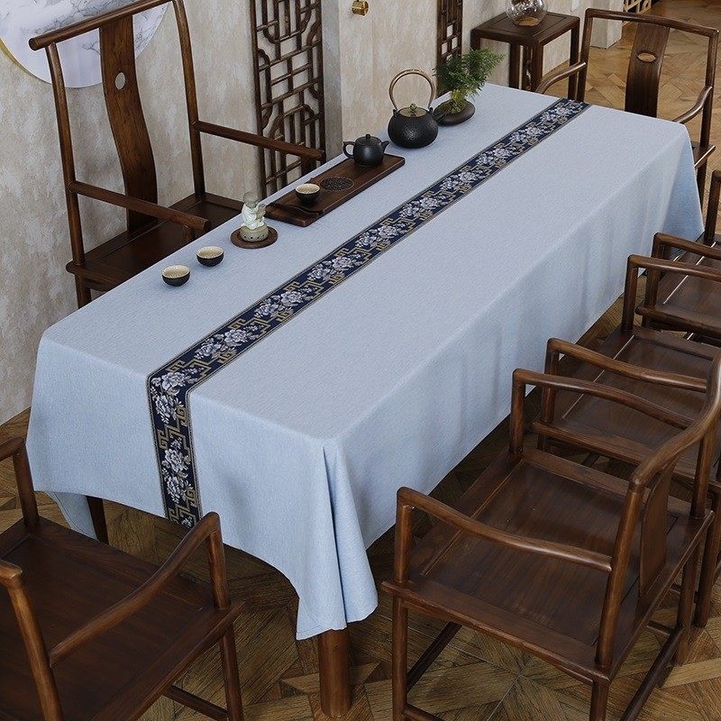 新中式桌布中国风禅意长方形防水布艺防烫茶桌餐桌茶艺茶席台盖布,居家布艺,桌布,淘宝优惠券,粉丝福利购,淘宝优惠卷